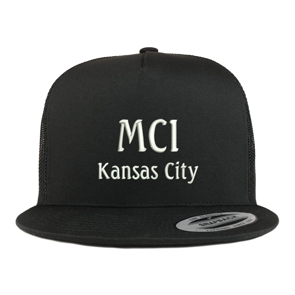 Trendy Apparel Shop MCL Kansas City Embroidered 5 Panel Flatbill Trucker Cap