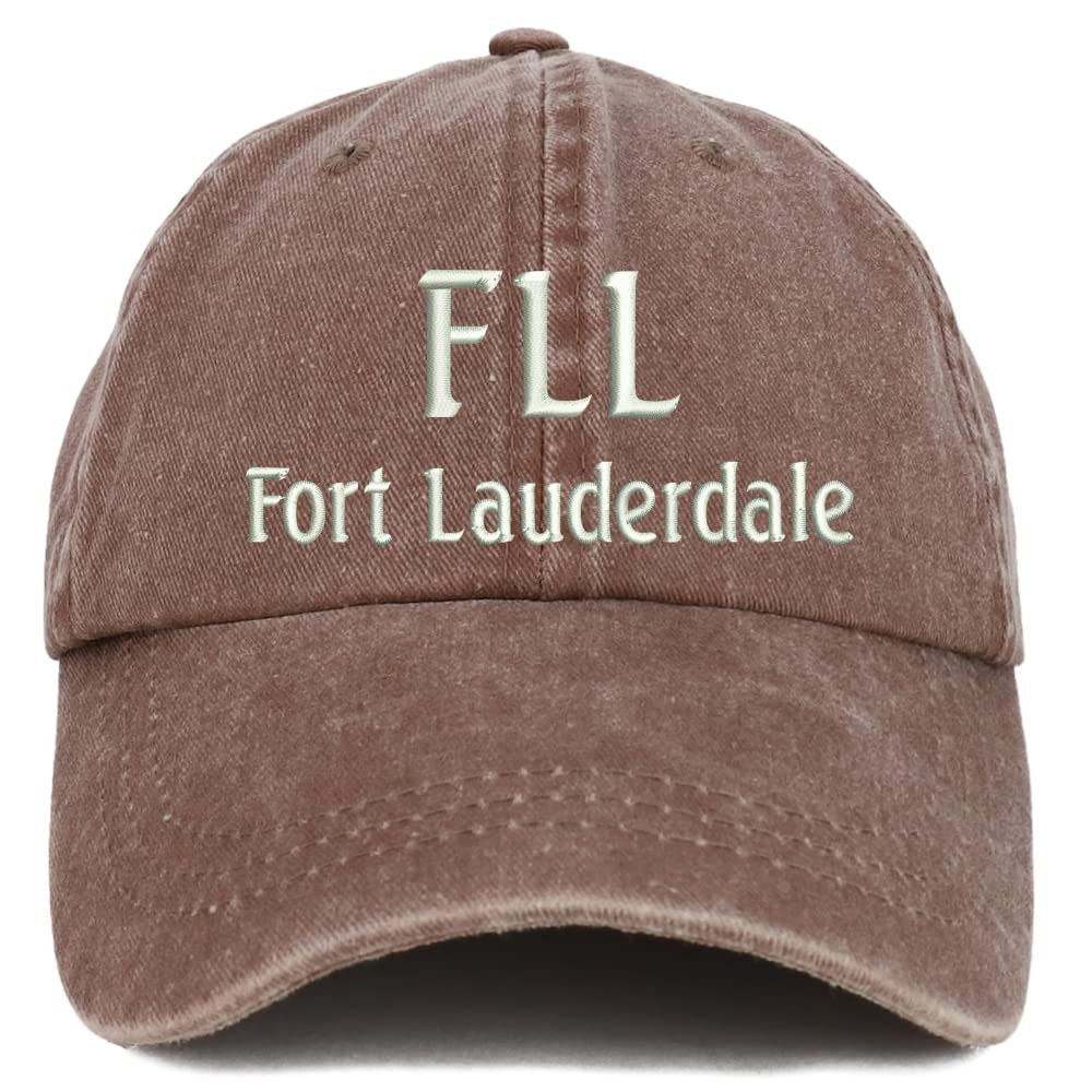 Trendy Apparel Shop FLL Fort Lauderdale Embroidered Pigment Dyed Washed Baseball Cap