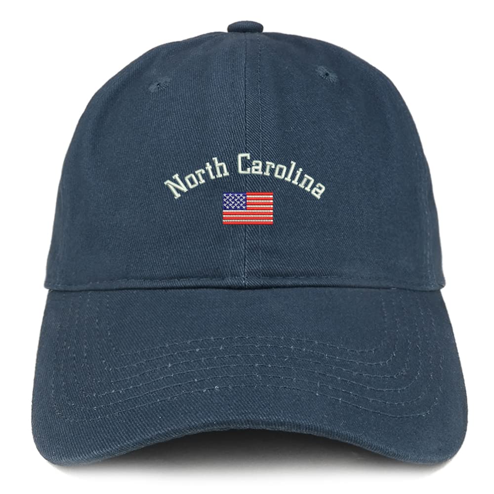 Trendy Apparel Shop North Carolina USA Flag Low Profile Soft Cotton Baseball Cap