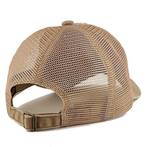 Trendy Apparel Shop Bandage Embroidered Patch Frayed Bill Trucker Mesh Back Cap