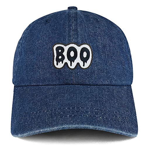 Trendy Apparel Shop Boo Patch Unstructured Denim Baseball Cap