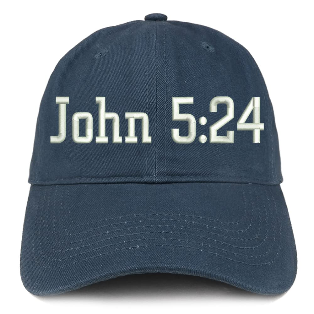 Trendy Apparel Shop John 5:24 Low Profile Soft Cotton Baseball Cap