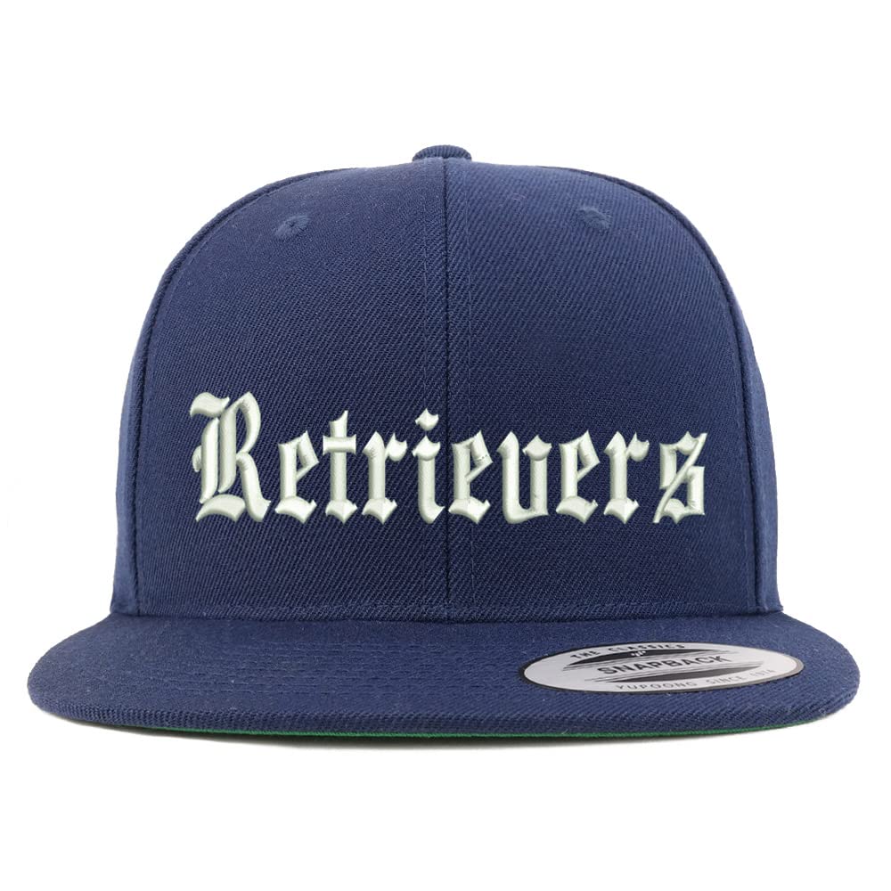 Trendy Apparel Shop Old English Retrivers Embroidered Flatbill Snapback