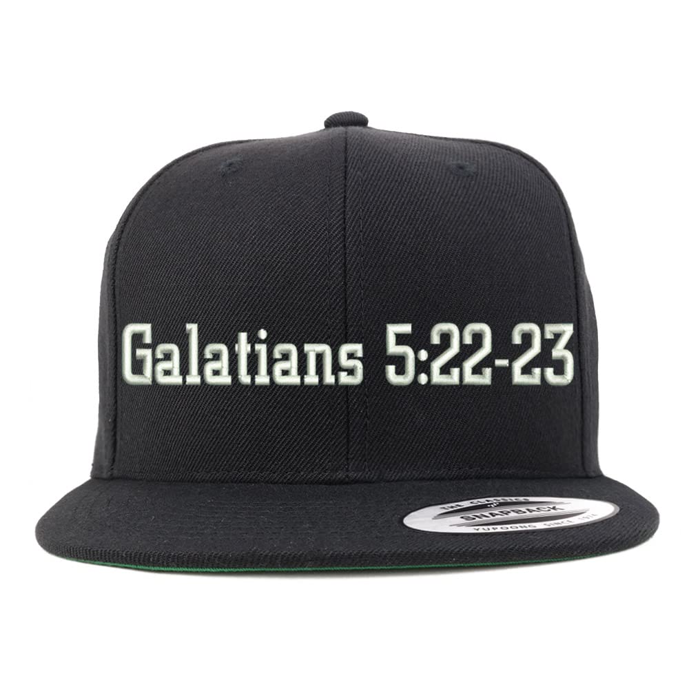 Trendy Apparel Shop Galatians 5:22-23 Embroidered Flatbill Snapback