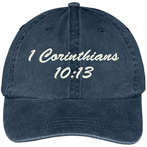 Trendy Apparel Shop Bible Verse 1 Corinthians 10:13 Embroidered Pigment Dyed Cotton Baseball Cap