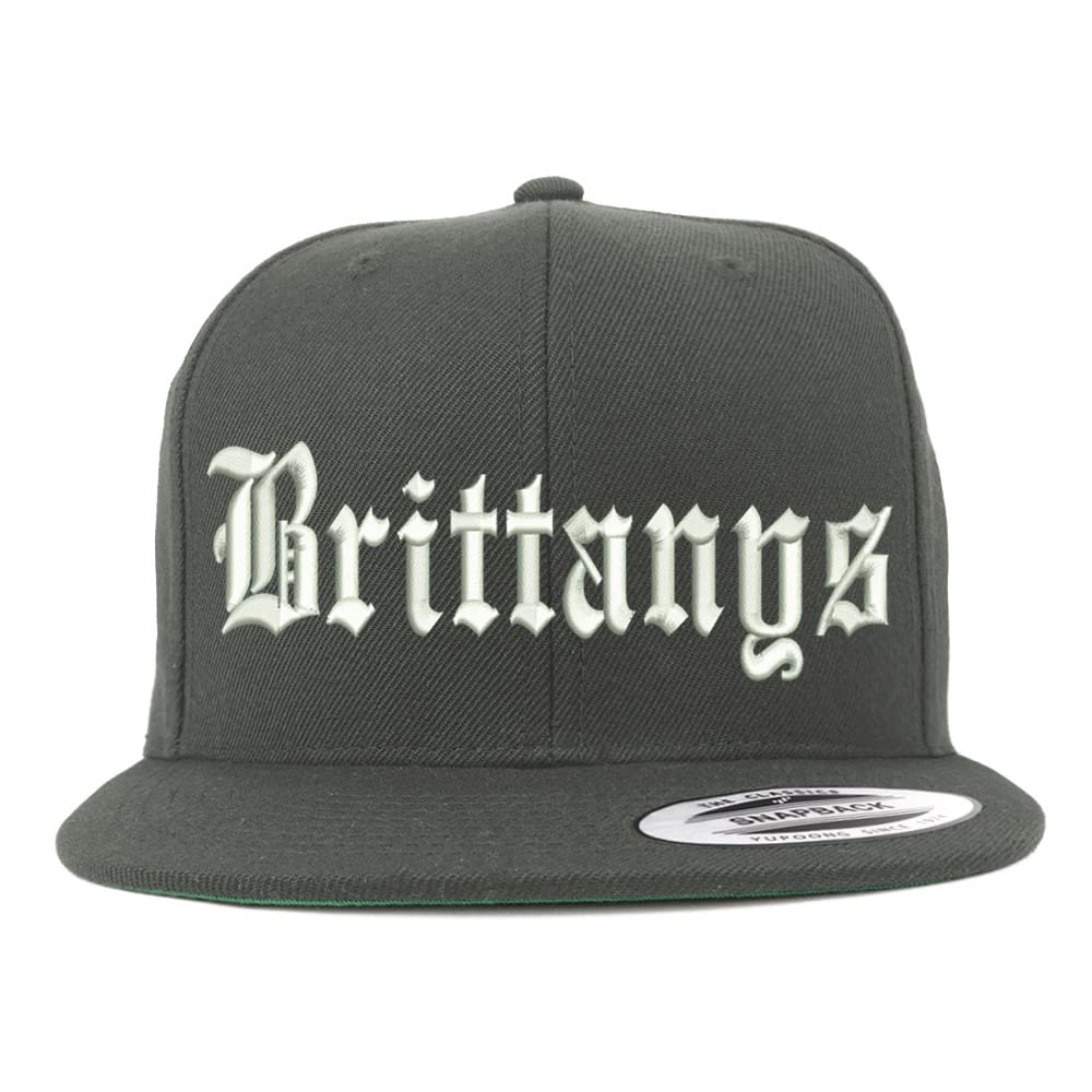 Trendy Apparel Shop Old English Brittanys Embroidered Flatbill Snapback