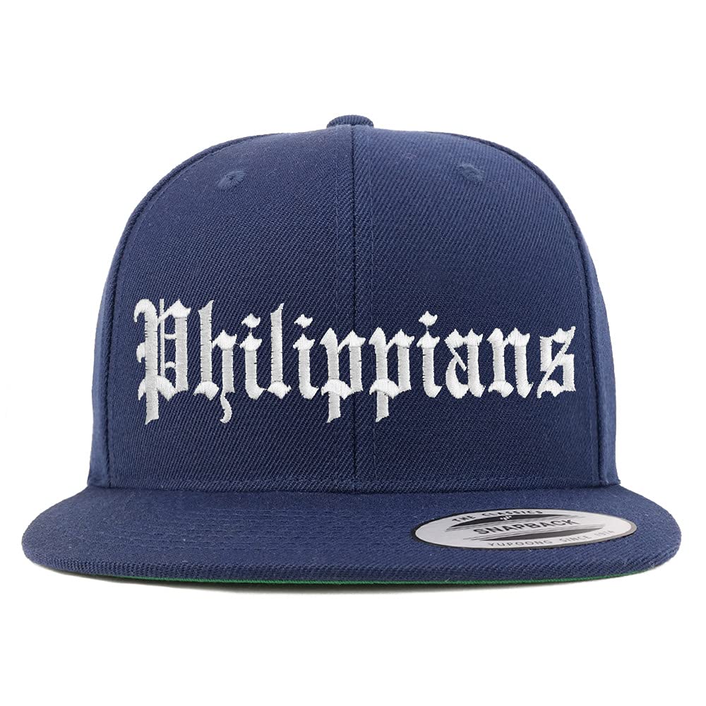 Trendy Apparel Shop Philippians Old English Embroidered Flatbill Snapback