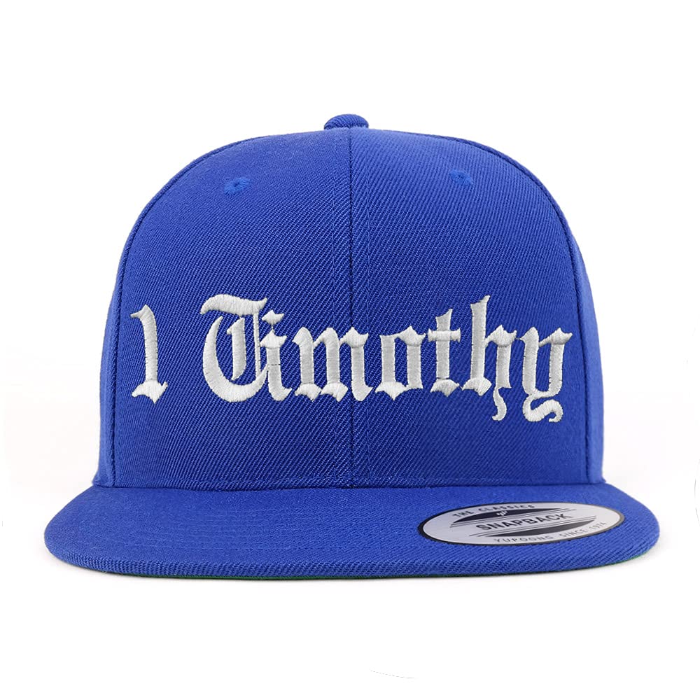 Trendy Apparel Shop 1 Timothy Old English Embroidered Flatbill Snapback