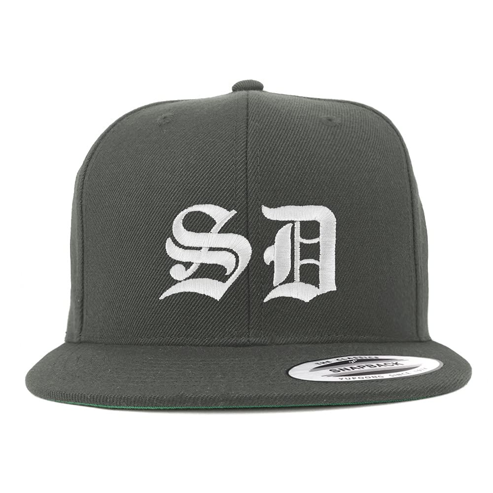 Trendy Apparel Shop South Dakota SD Old English Embroidered Flatbill Snapback