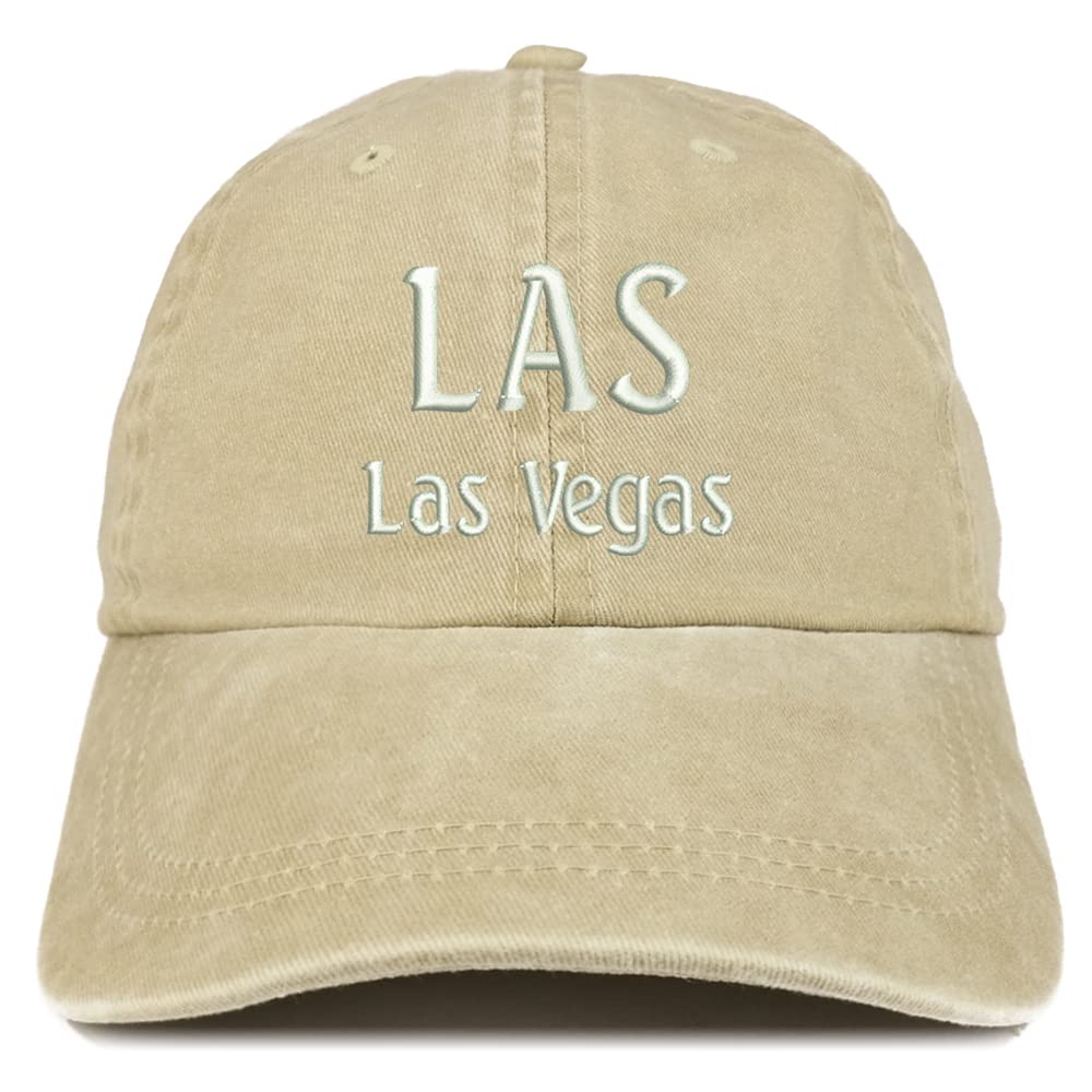 Trendy Apparel Shop LAS Las Vegas Embroidered Pigment Dyed Washed Baseball Cap