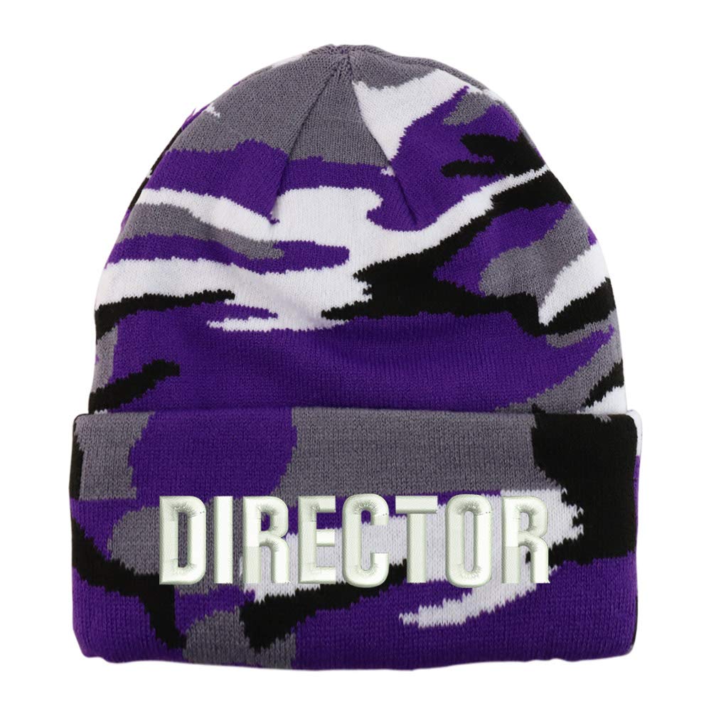 Trendy Apparel Shop Director Embroidered Made in USA Camo Beanie