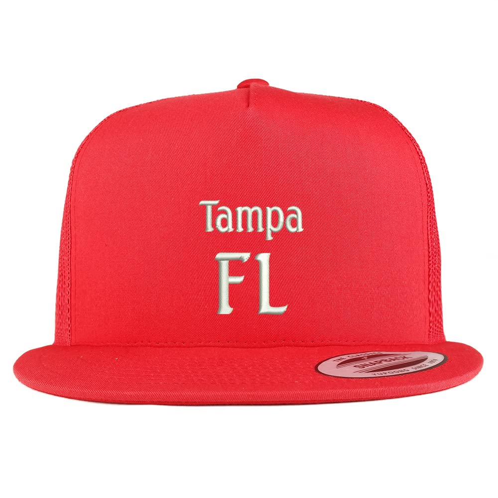 Trendy Apparel Shop Tampa FL Embroidered 5 Panel Flatbill Trucker Cap
