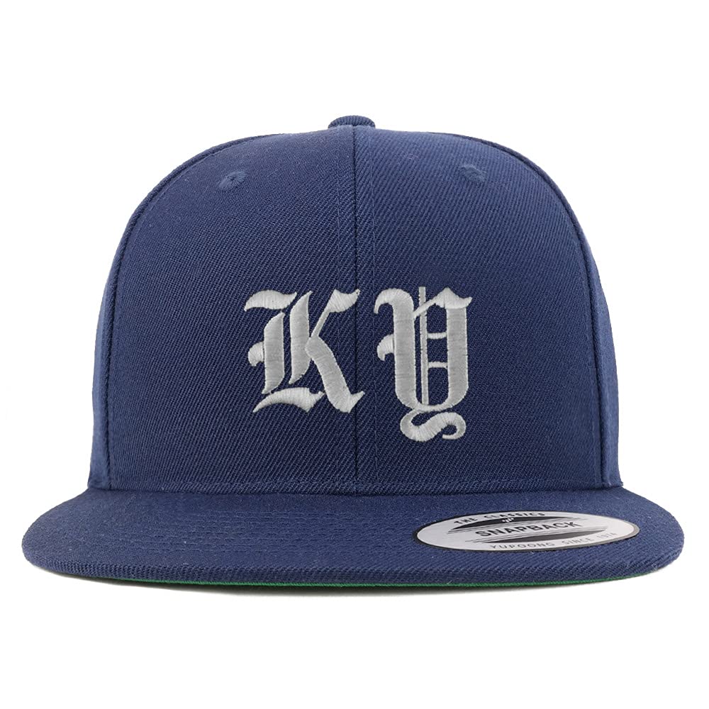 Trendy Apparel Shop Kentucky KY Old English Embroidered Flatbill Snapback