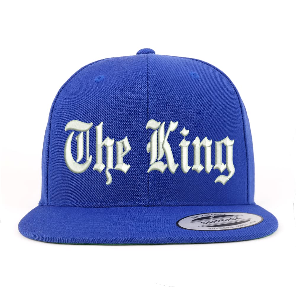 Trendy Apparel Shop The King Old English Embroidered Flatbill Snapback