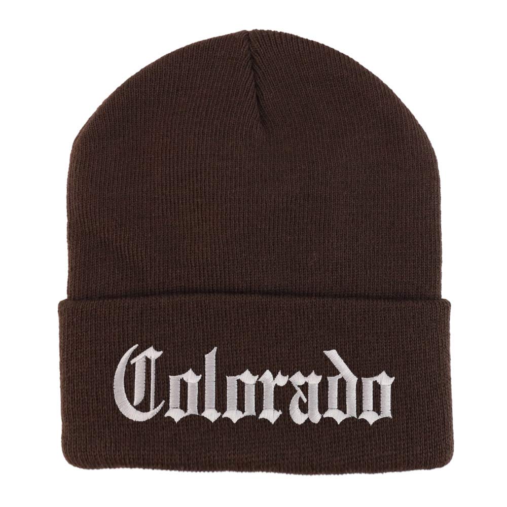Trendy Apparel Shop Colorado State Old English Embroidered Long Cuff Beanie
