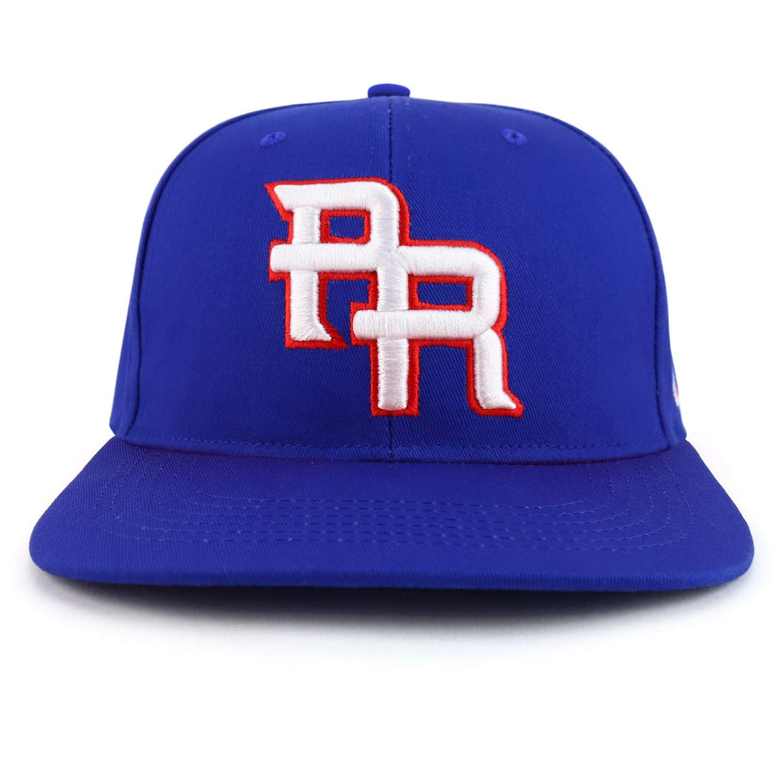 Trendy Apparel Shop PR 3D Embroidered Flatbill Snapback Cap with Puerto Rico Flag - Royal