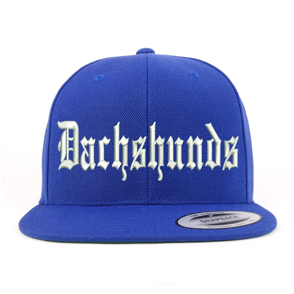 Trendy Apparel Shop Old English Dachshunds Embroidered Flatbill Snapback