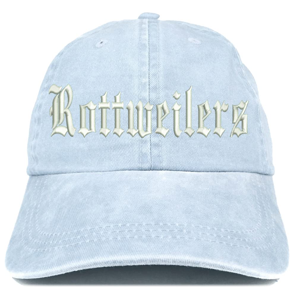 Trendy Apparel Shop Old English Rottweilers Washed Pigment Dyed Baseball Cap