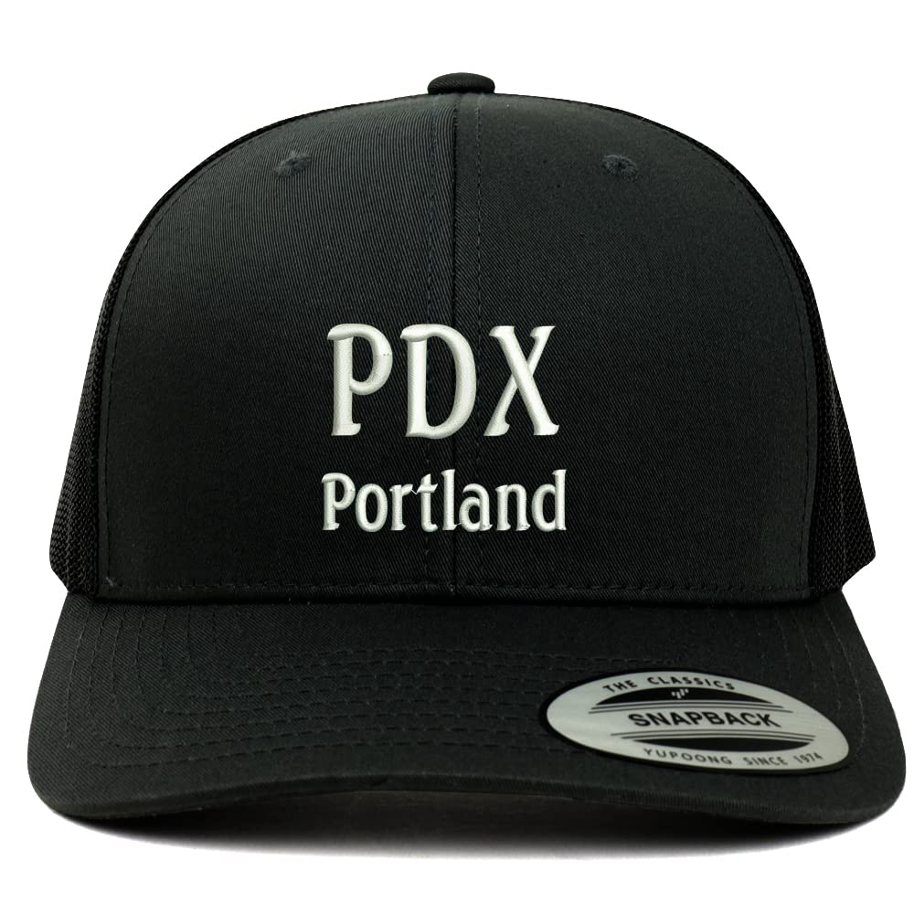 Trendy Apparel Shop PDX Portland Embroidered Retro Fit Trucker Mesh Cap