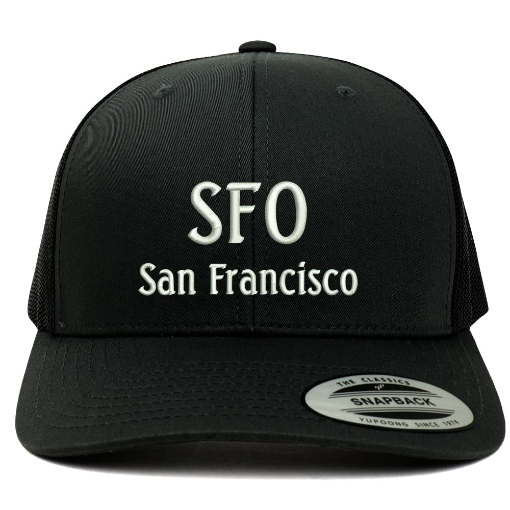 Trendy Apparel Shop SFO San Francisco Embroidered Retro Fit Trucker Mesh Cap