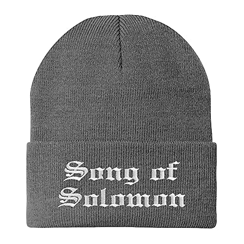 Trendy Apparel Shop Song of Solomon Old English Embroidered Long Cuff Beanie