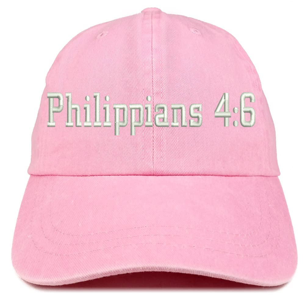 Trendy Apparel Shop Philippians 4:6 Washed Pigment Dyed Baseball Cap