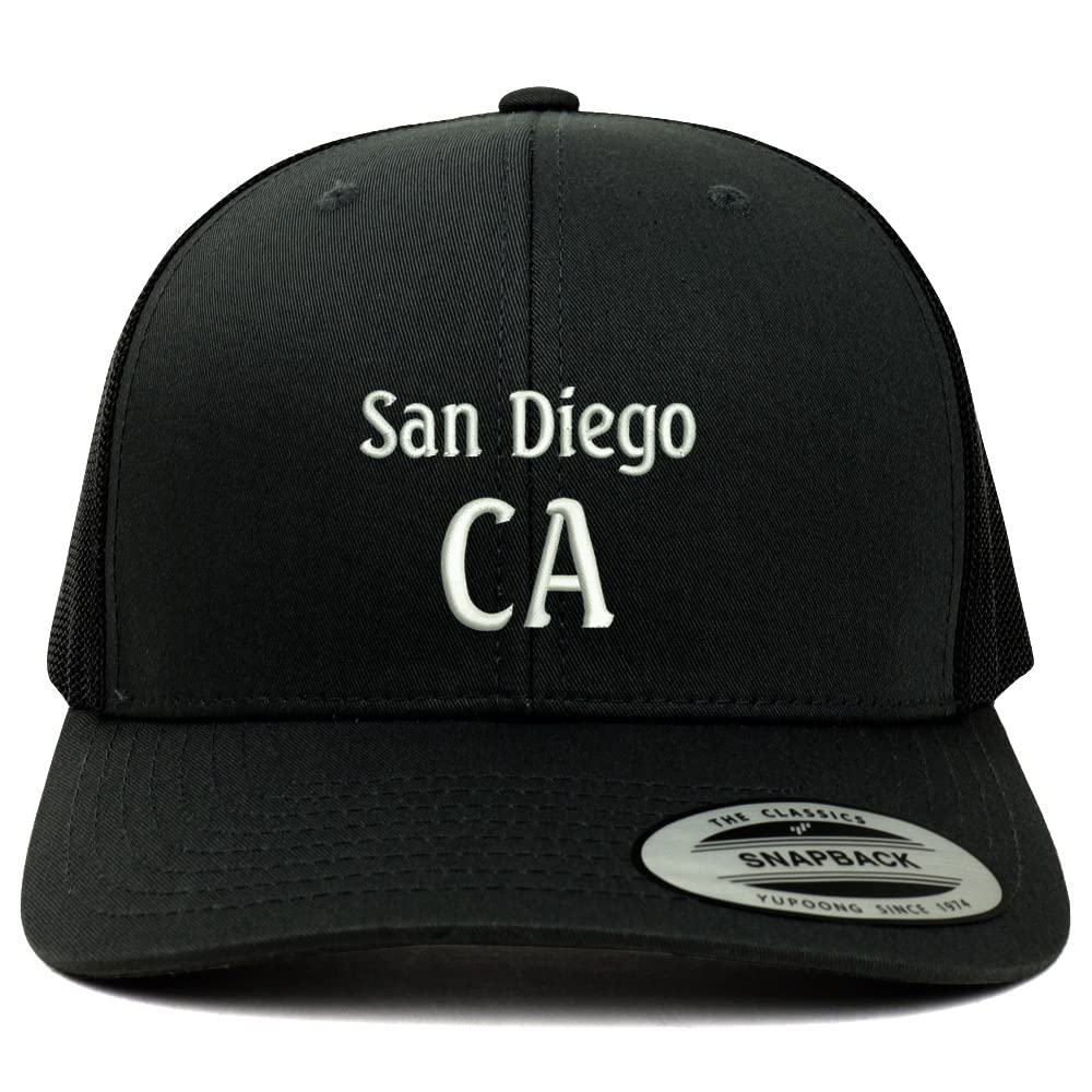 Trendy Apparel Shop San Diego CA Embroidered Retro Fit Trucker Mesh Cap
