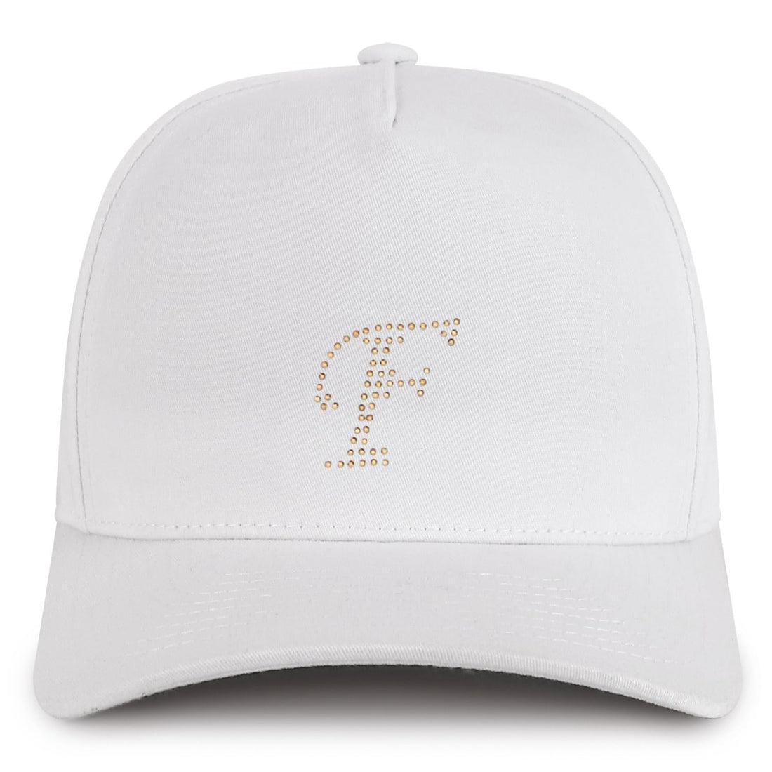 Trendy Apparel Shop Letter F Rhinestone Patch 5 Panel Cotton Baseball Cap