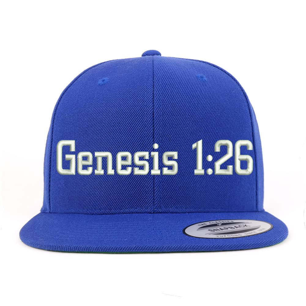 Trendy Apparel Shop Genesis 1:26 Embroidered Flatbill Snapback