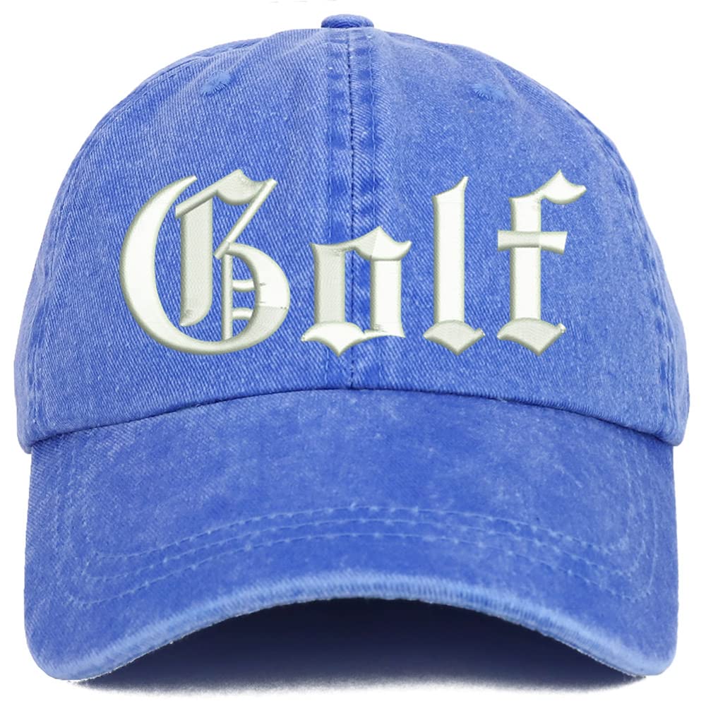 Trendy Apparel Shop Old English Golf Washed Pigment Dyed Baseball Cap
