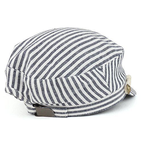 Trendy Apparel Shop Women's Greek Sailor Pinstriped Cotton Baker Boy Hat
