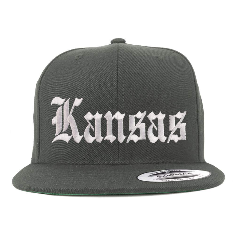 Trendy Apparel Shop Kansas State Old English Embroidered Flatbill Snapback