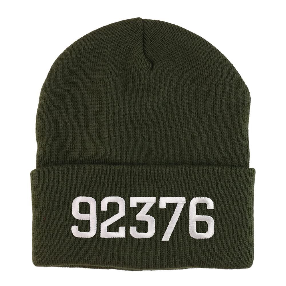 Trendy Apparel Shop 92376 Rialto CA Old English Embroidered Long Cuff Beanie