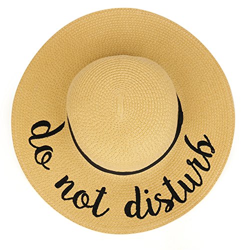 Trendy Apparel Shop Beach Theme Embroidered Large Brim Ladies Paper Straw Summer Hat