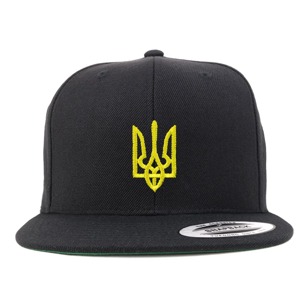 Trendy Apparel Shop Ukrainian National Symbol Embroidered Flatbill Snapback Cap