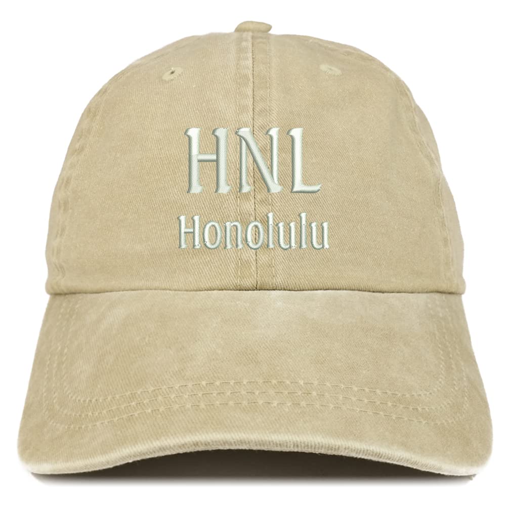 Trendy Apparel Shop HNL Honolulu Embroidered Pigment Dyed Washed Baseball Cap