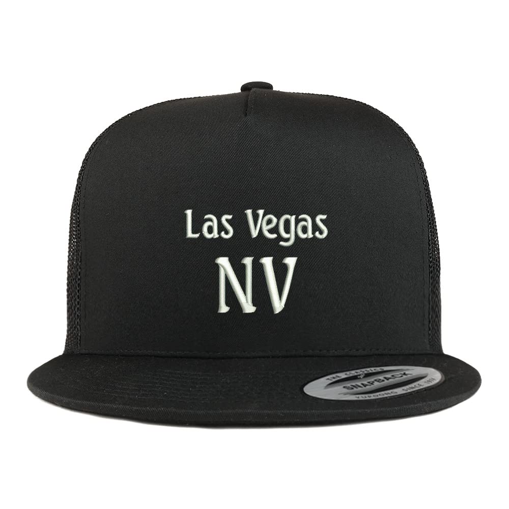 Trendy Apparel Shop Las Vegas NV Embroidered 5 Panel Flatbill Trucker Cap