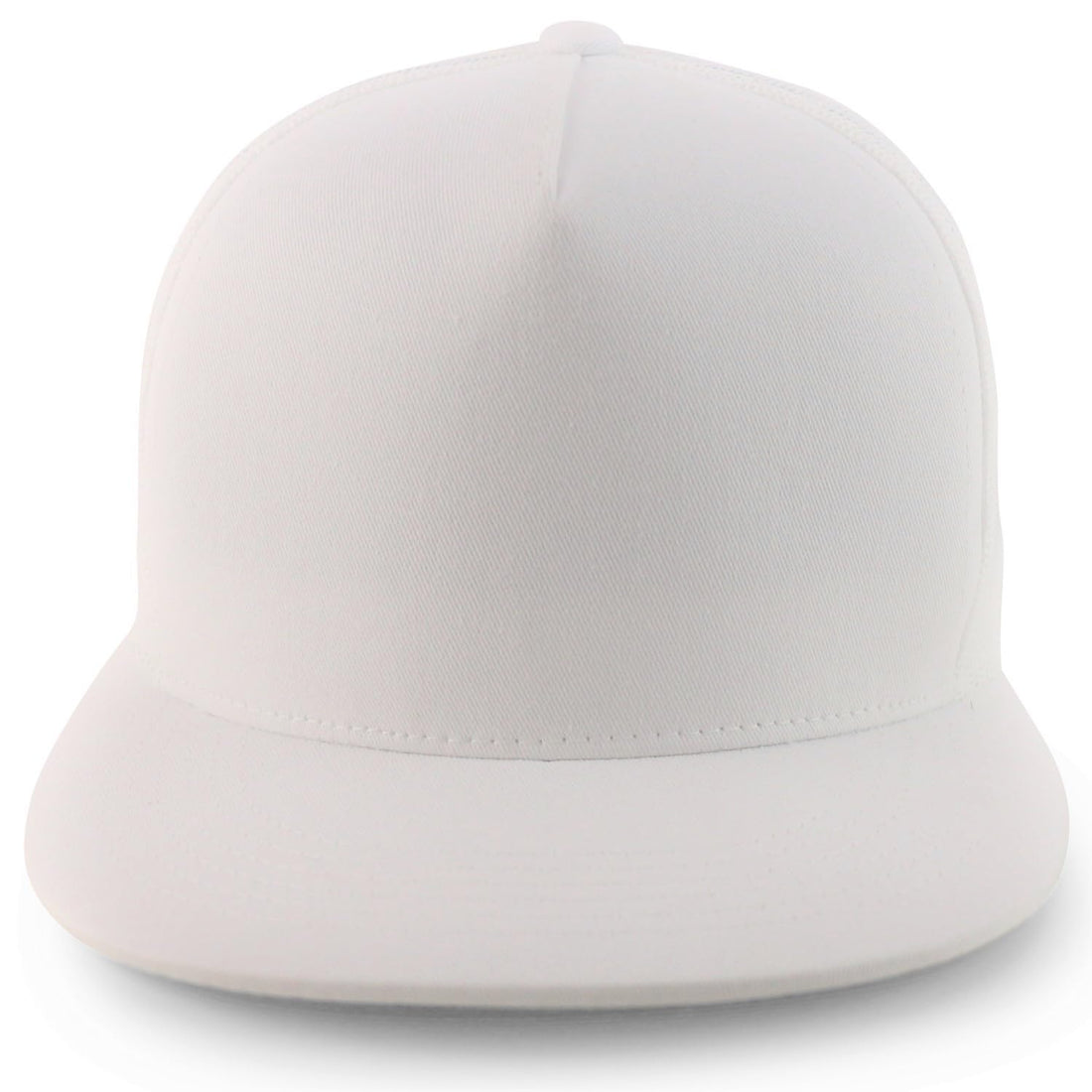 Trendy Apparel Shop Plain Structured 5 Panel Mesh Back Flat Bill Snapback Cap
