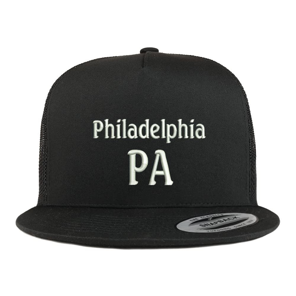 Trendy Apparel Shop Philadelphia PA Embroidered 5 Panel Flatbill Trucker Cap