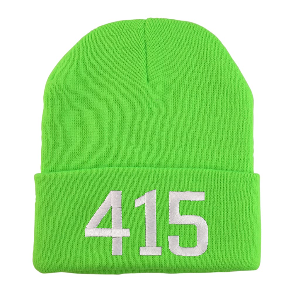 Trendy Apparel Shop 414 San Francisco CA Old English Embroidered Long Cuff Beanie
