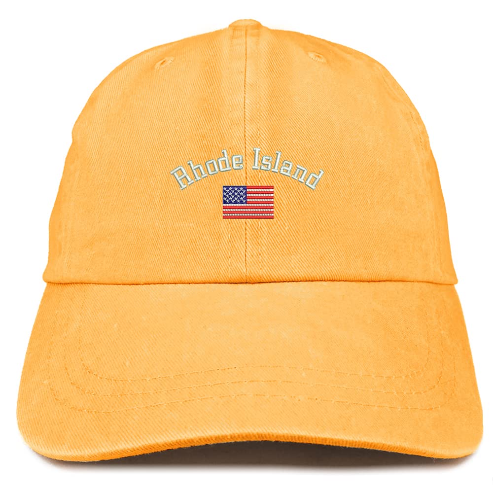 Trendy Apparel Shop Rhode Island USA Flag Pigment Dyed Washed Baseball Cap