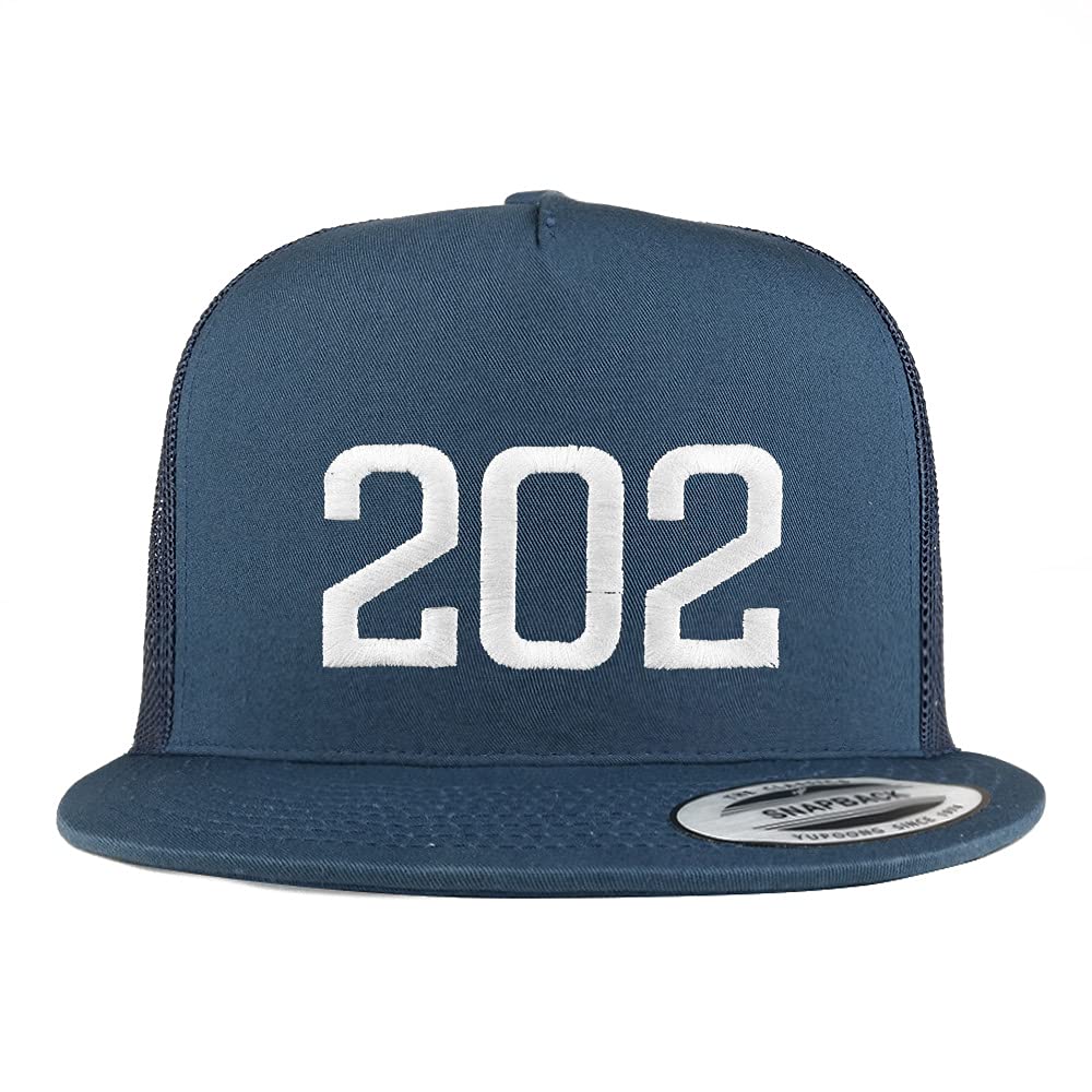 Trendy Apparel Shop Washington DC 202 Old English 5 Panel Flatbill Trucker Cap