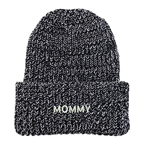 Trendy Apparel Shop Mommy Embroidered Long Cuffed Thick Ribbed Knit Beanie