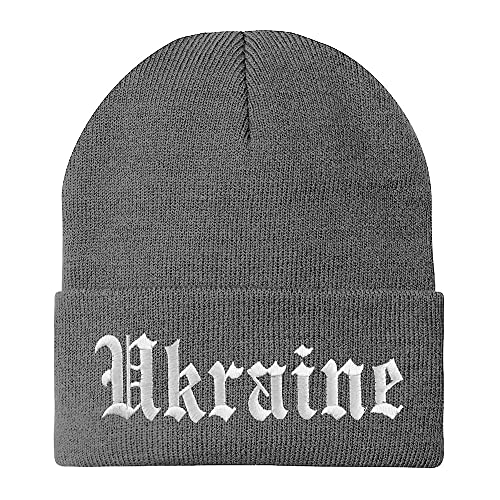 Trendy Apparel Shop Ukraine Old English Embroidered Long Cuff Beanie