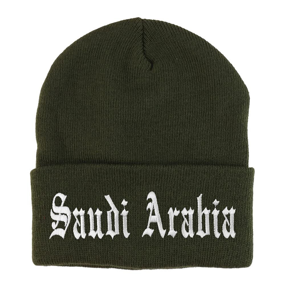 Trendy Apparel Shop Saudi Arabia Old English Embroidered Long Cuff Beanie