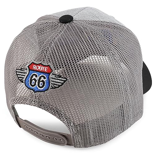 Trendy Apparel Shop Route 66 3D Embroidered Structured Mesh Back Baseball Cap