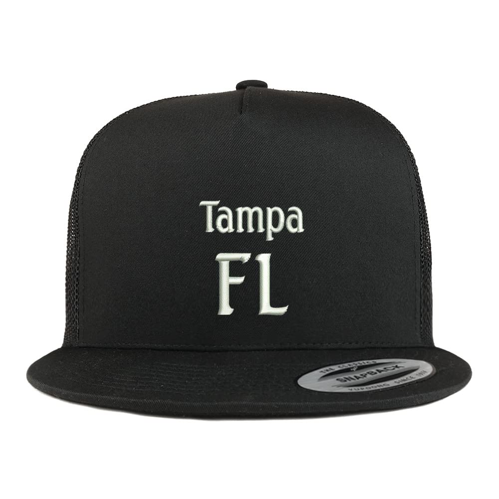 Trendy Apparel Shop Tampa FL Embroidered 5 Panel Flatbill Trucker Cap