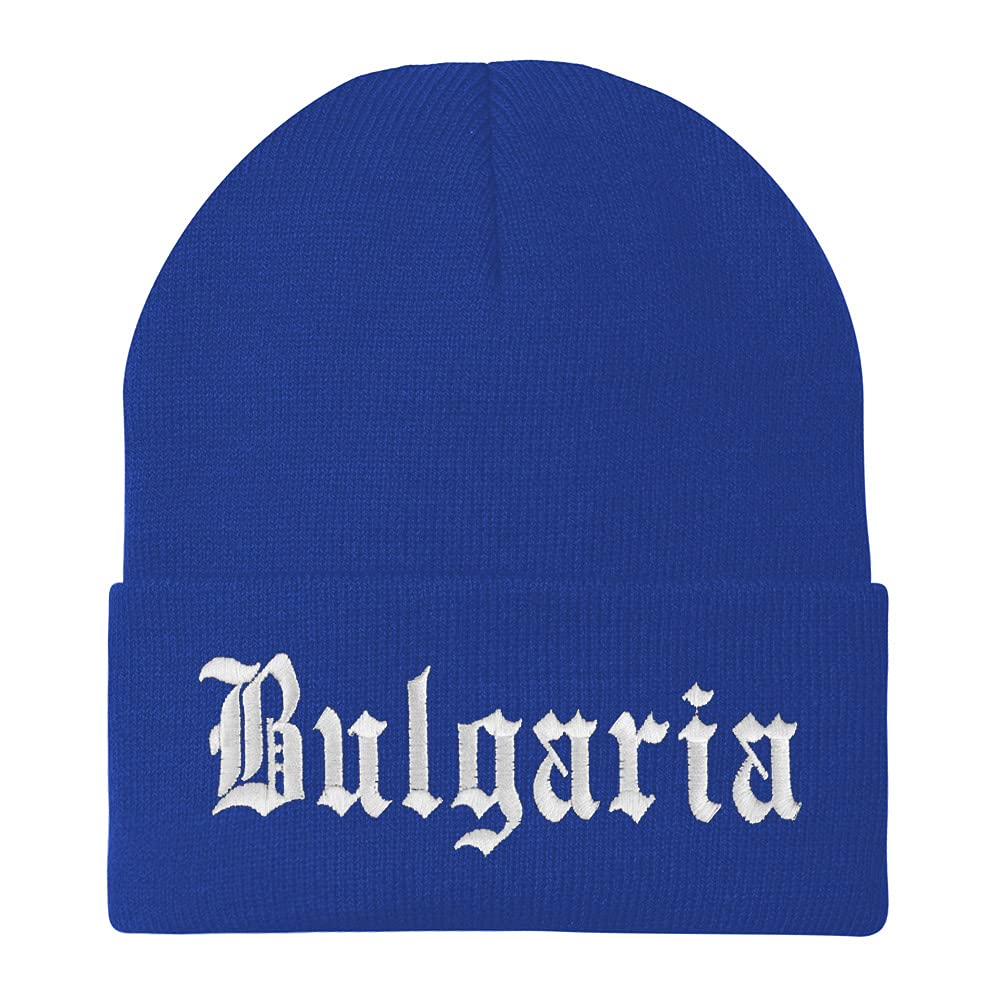 Trendy Apparel Shop Bulgaria Old English Embroidered Long Cuff Beanie
