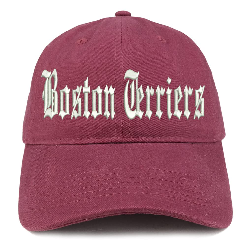 Trendy Apparel Shop Old English Boston Terriers Low Profile Soft Cotton Baseball Cap