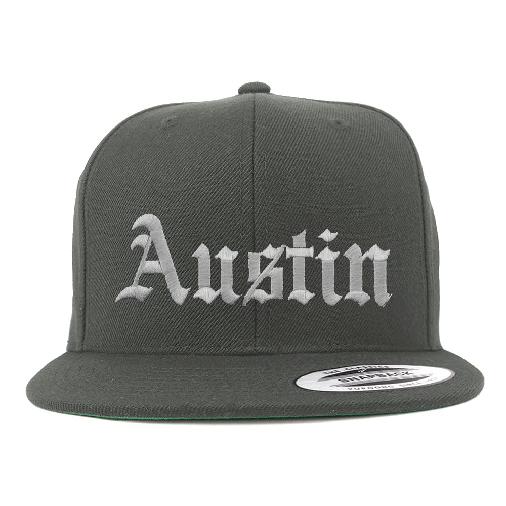 Trendy Apparel Shop Austin Old English Embroidered Flatbill Snapback